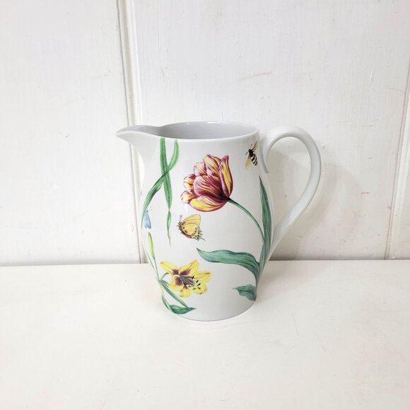 Spode English Floral Pitcher 7.5" Tall 2006 Williams-Sonoma Exclusive - Picture 1 of 7